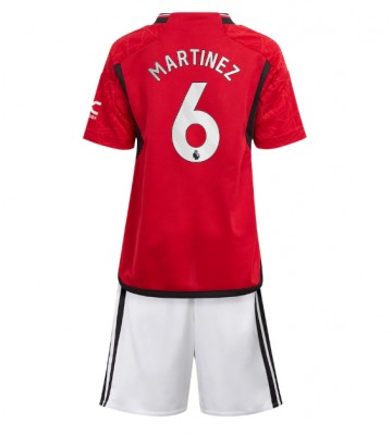 Manchester United Lisandro Martinez #6 Hemmakläder Barn 2023-24 Kortärmad (+ Korta byxor)
